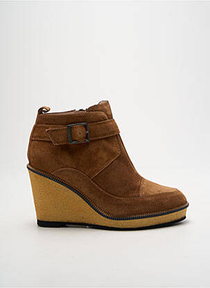 Botine/ghete nubuc toc de 7 la 9 cm maro GADEA femeie
