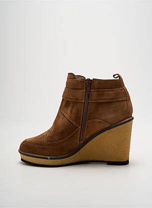 Botine/ghete nubuc toc de 7 la 9 cm maro GADEA femeie