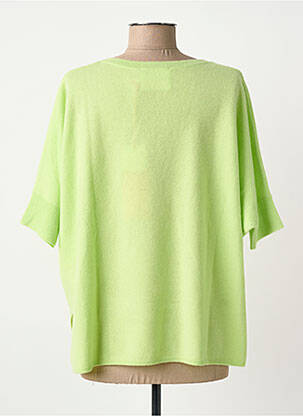 Pulover croială dreaptă mâneci scurte verde ABSOLUT CASHMERE femeie