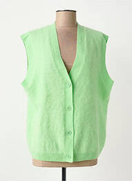 Vestă fără mâneci plasă fină verde ABSOLUT CASHMERE femme