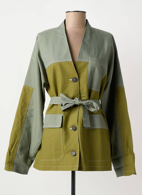 Jachete casual finisaj interior dublat verde CHLOÉ STORA femme