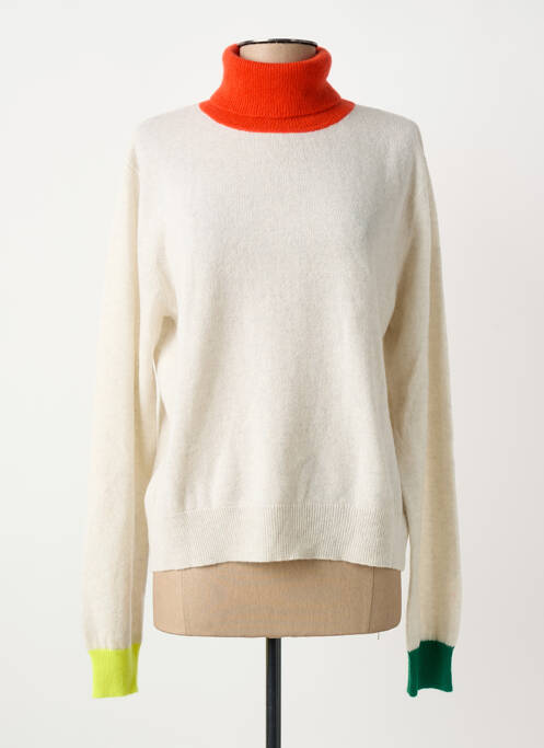 Pulover cu guler înalt bej ABSOLUT CASHMERE femeie