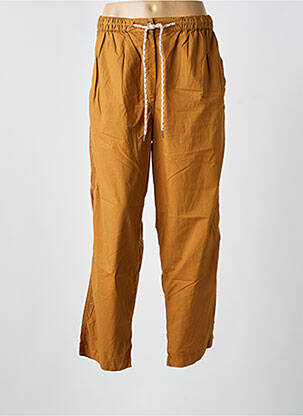 Pantalon drept talie elastică mărime normală maro CHLOÉ STORA femeie