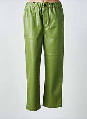Pantalon chino închidere cu fermoar sub clapetă cu nasturi mărime normală verde CHLOÉ STORA femeie