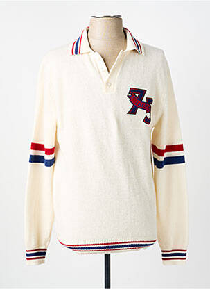 Pulover guler polo mâneci lungi bej MAISON LABICHE bărbat