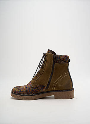 Botine/ghete nubuc toc plat până la 3 cm verde MKD femme