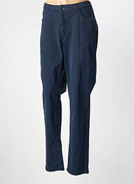 Pantalon slim țesătură poplin mărime normală albastru FRANCE RIVOIRE femme