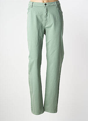 Pantalon slim țesătură poplin mărime normală verde MERI & ESCA femeie
