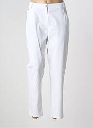Pantalon 7/8 țesătură poplin mărime normală alb GUY DUBOUIS femme
