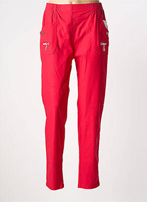 Pantalon slim talie elastică mărime normală roșu JST FOR MY femeie