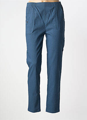 Pantalon slim talie elastică mărime normală albastru JUST FOR MY femeie