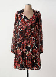 Rochie midi imprimeu fantezie mâneci lungi negru FREEMAN T.PORTER femeie