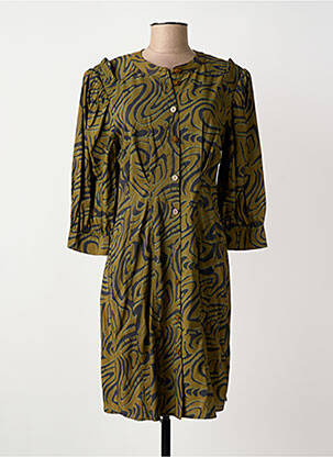 Rochie midi imprimeu fantezie mâneci lungi verde SCOTCH & SODA femeie