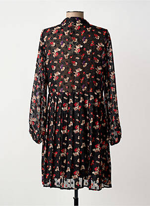 Rochie midi imprimeu floral mâneci lungi negru CHERRY PARIS femeie