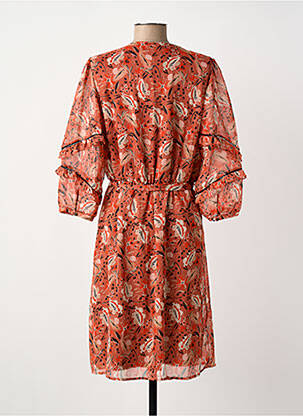 Rochie midi mâneci 3/4 mâneci 3/4 roz GARCIA femeie