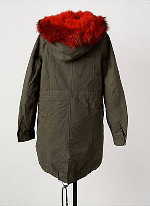 Parka finisaj interior blană sintetică cu glugă verde ON PARLE DE VOUS femeie