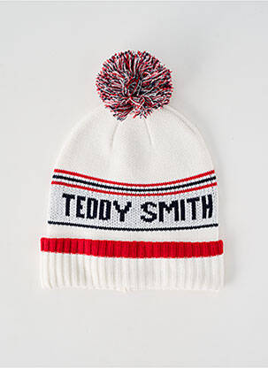 Căciulă imprimeu dungi alb TEDDY SMITH unisex