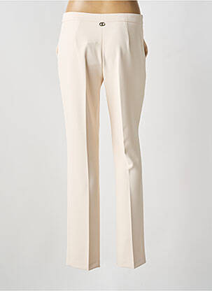 Pantalon drept talie cu cleme mărime normală bej TWINSET femeie