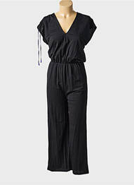 Salopetă-pantalon mâneci scurte mâneci scurte negru SCORZZO femme