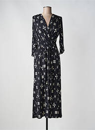 Rochie lungă croială cambrată mâneci 3/4 negru AU SOLEIL DE ST TROPEZ femme