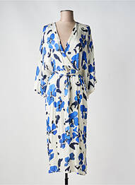 Rochie midi imprimeu floral mâneci 3/4 albastru KOCCA femeie