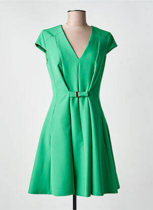 Rochie scurtă închidere cu fermoar la spate mâneci scurte verde TWINSET femeie