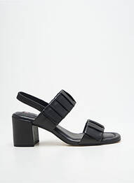 Sandale/pantofi decupați țesătură satinată toc de 4 la 6 cm negru HOGL femme