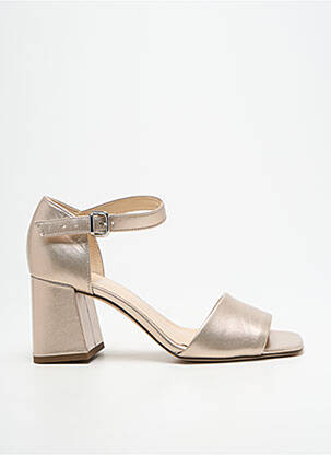 Sandale/pantofi decupați material neted toc de 7 la 9 cm auriu HOGL femeie