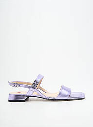 Sandale/pantofi decupați material neted toc plat până la 3 cm violet HOGL femme