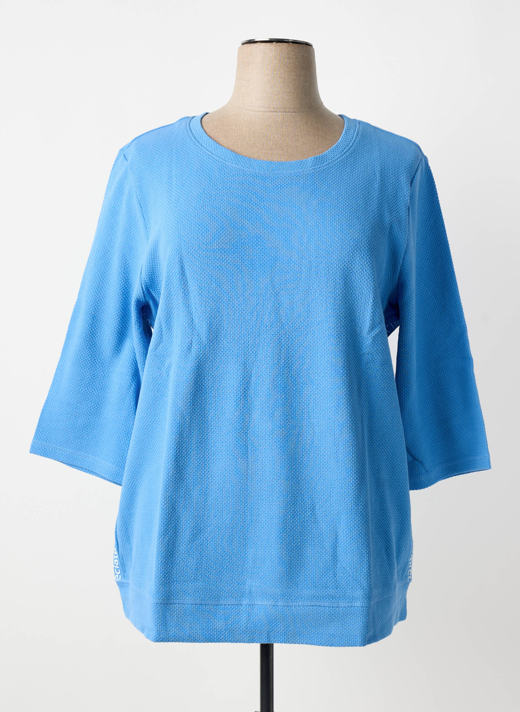 Tricou croială dreaptă mâneci scurte albastru SHEEGO femeie