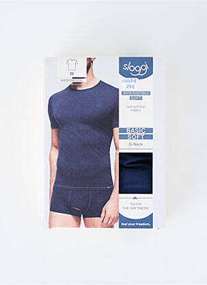Tricou elasticitate mâneci scurte albastru SLOGGI bărbat