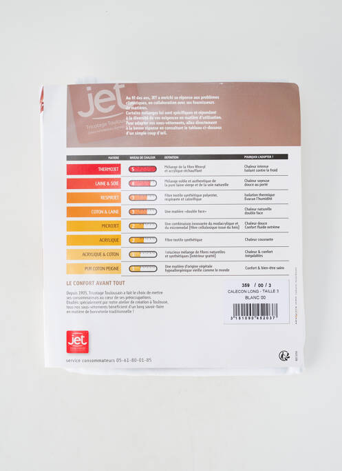 Colant țesătură jersey mărime normală alb JET homme