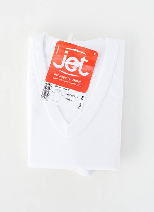 Tricou croială ajustată mâneci scurte alb JET homme
