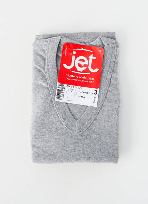 Tricou croială ajustată mâneci scurte gri JET homme