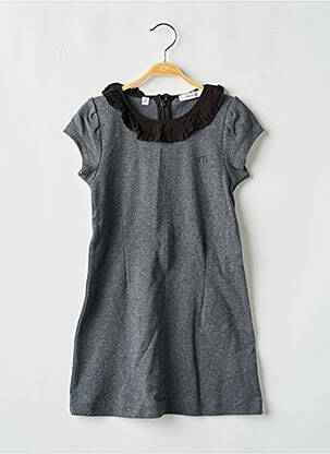 Rochie midi închidere cu fermoar la spate mâneci scurte gri MARESE fille