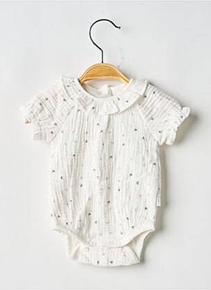 Body de lenjerie închidere cu capse la picioare alb P'TIT BISOU fille