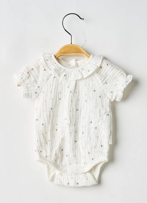 Body de lenjerie închidere cu capse la picioare alb P'TIT BISOU fille