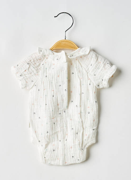 Body de lenjerie închidere cu capse la picioare alb P'TIT BISOU fille