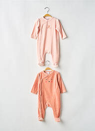 Pijama închidere cu capse la picioare roz P'TIT BISOU fille
