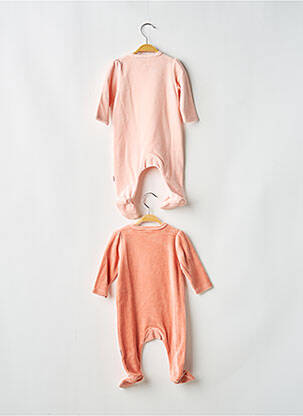 Pijama închidere cu capse la picioare roz P'TIT BISOU fille