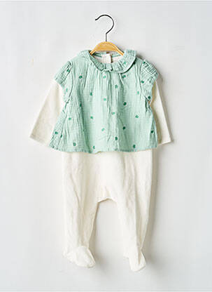 Salopetă-pantalon verde P'TIT BISOU fată