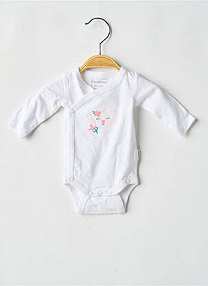 Body de lenjerie închidere presată alb P'TIT BISOU fille