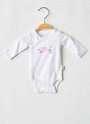 Body de lenjerie serigrafie alb P'TIT BISOU fille