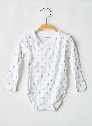 Body de lenjerie imprimeu fantezie alb P'TIT BISOU garcon