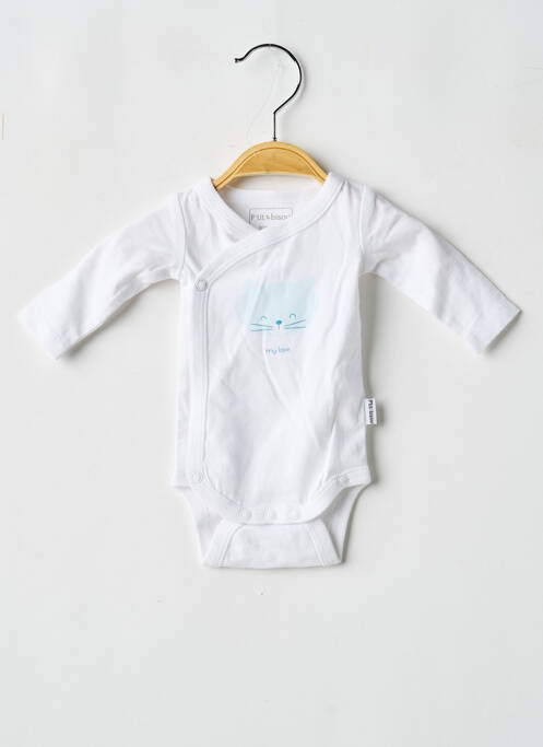 Body de lenjerie închidere presată alb P'TIT BISOU garcon