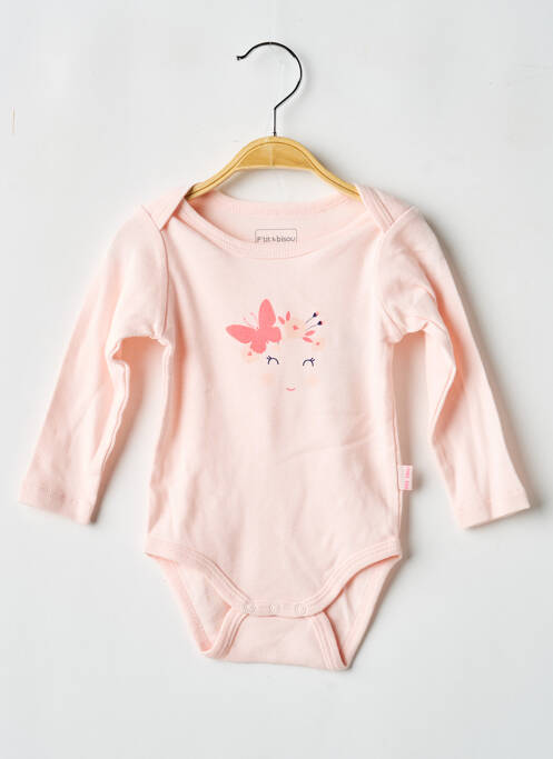 Body de lenjerie serigrafie roz P'TIT BISOU fille