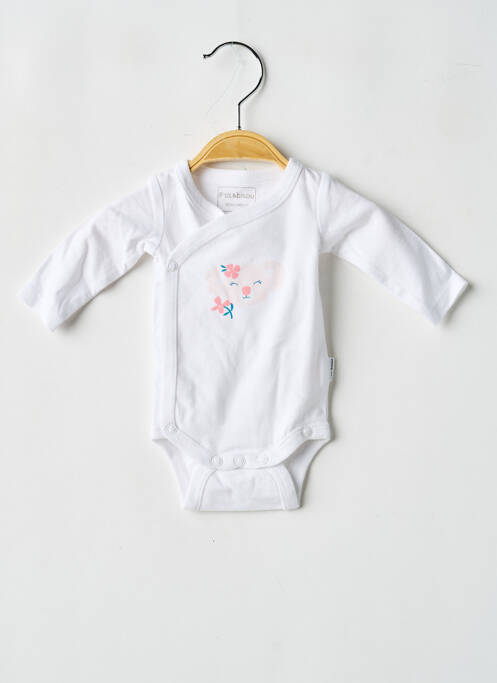 Body de lenjerie închidere presată alb P'TIT BISOU fille