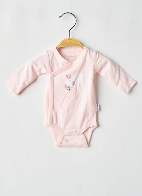 Body de lenjerie serigrafie roz P'TIT BISOU fille