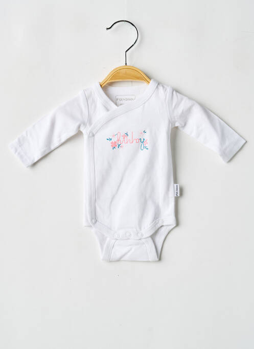 Body de lenjerie închidere presată alb P'TIT BISOU fille
