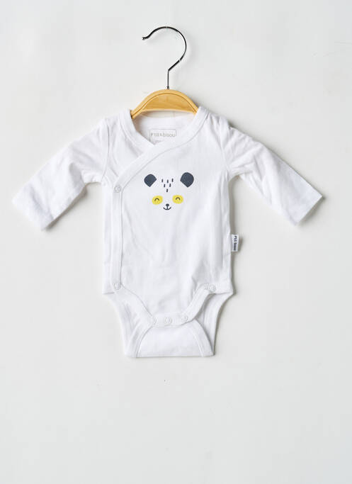 Body de lenjerie serigrafie alb P'TIT BISOU garcon